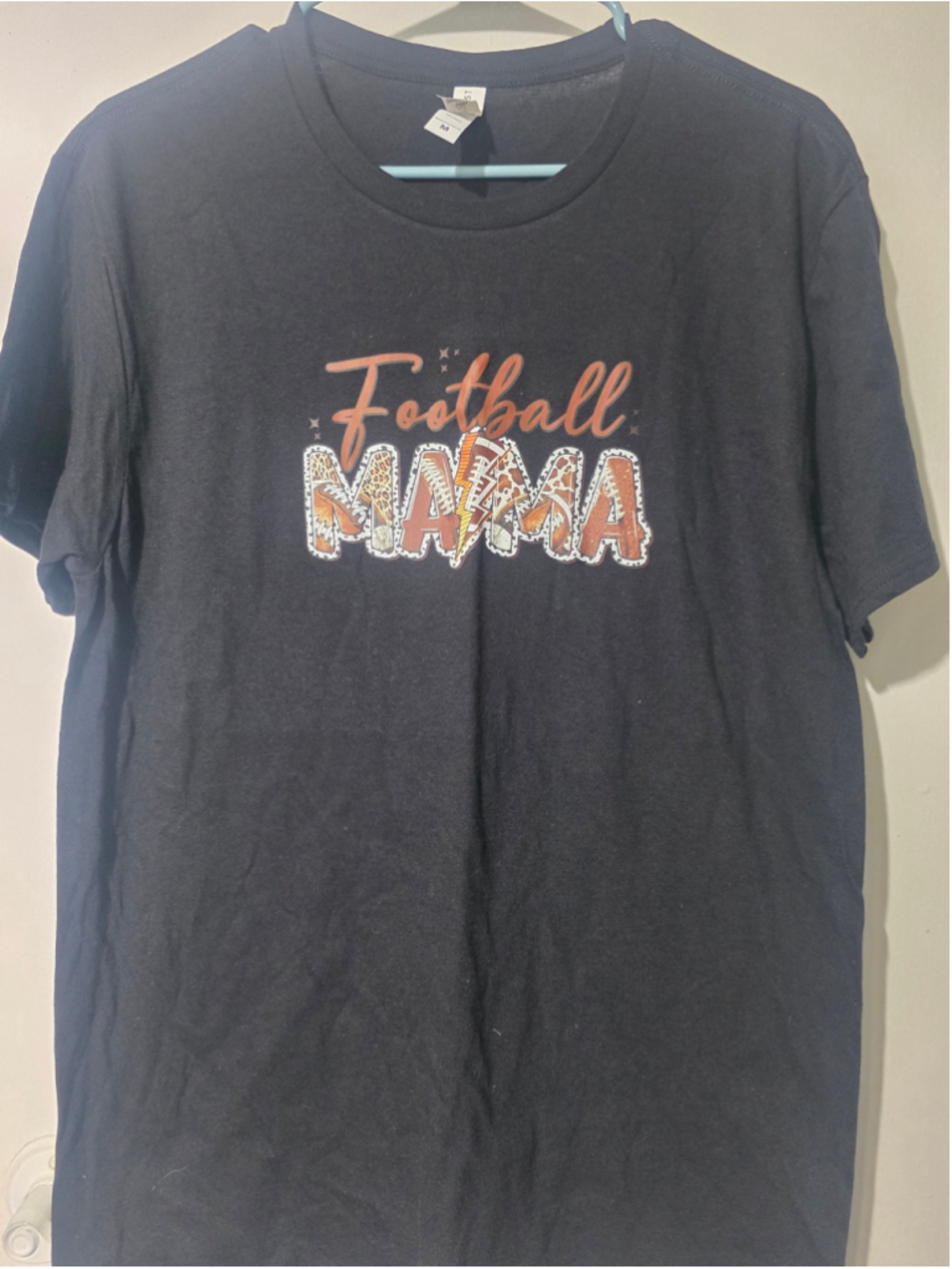 Women's Epic Football Mama Graphic Short Sleeve Tee Black Size M
